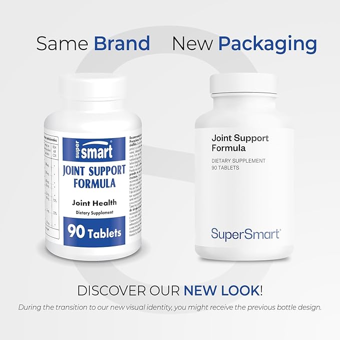 Supersmart Joint Support Formula (High Potency Complex) - with Glucosamine, Chondroitin, Hyaluronic Acid, MSM - Joint Support Supplement | Non-GMO & Gluten Free - 90 Tablets