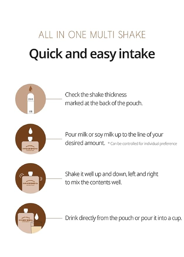Korean Food All-In-One Multi Shake Cinnamon Pecan(50g*7 Packs) Dietary Fiber, Essential Amino Acids, Vitamins, 7-Day Convenient Individual Packs (12.35 oz)