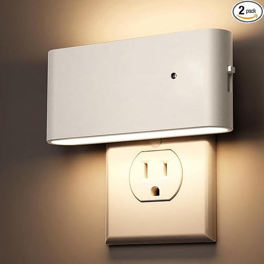 Briignite Night Lights Plug into Wall, LED Night Light with Dusk to Dawn Light Sensor, 2 Pack,Dimmable Night Light Plug in, 3000K Soft White Nightlight for Kids Room Bedroom Hallway Kitchen