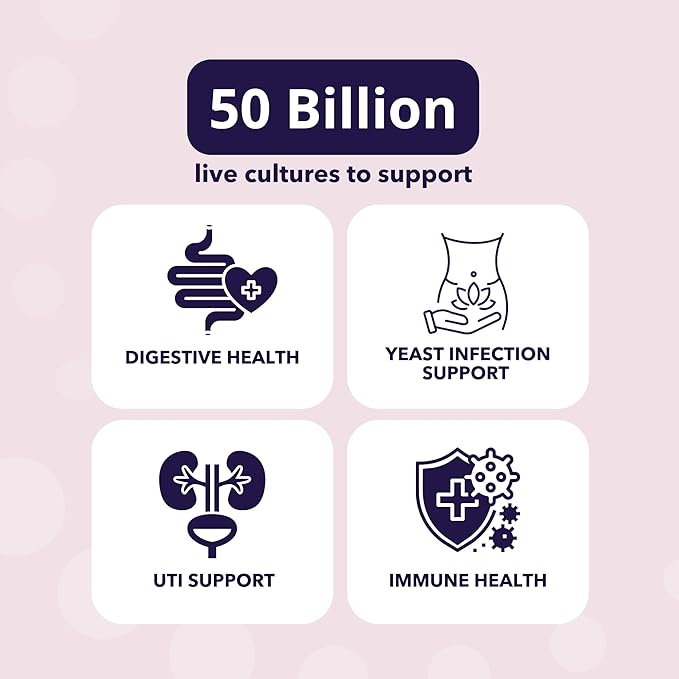 Probiotics for Women Vaginigal Health - Supports pH Balance, Vaginal, Urinary, & Digestive Health - 50 Billion CFU & 15 Unique Strains for Healthy Vaginal Odor & Vaginal Flora - Shelf Stable