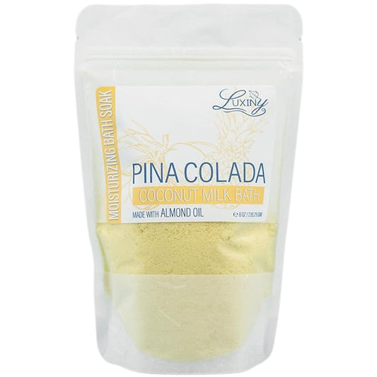 Vegan Milk Bath Soak Made with Coconut Milk Powder & Sweet Almond Oil Which Creates A Bath Bomb Dust Soothing Fizz, 8oz (Pina Colada)