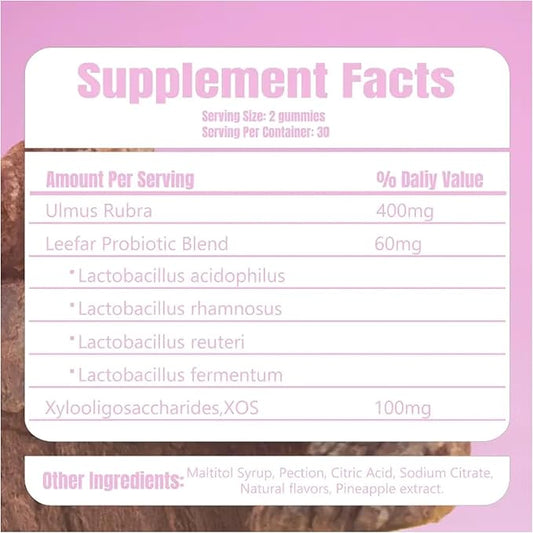 Her Juicy Feminine Probiotics Gummies for Women | Pineapple Flavor | Supports pH Balance, Gut Health & Immune System | with Slippery Elm, Prebiotics & Lactobacillus Blend | 60 Gummies (1pc)