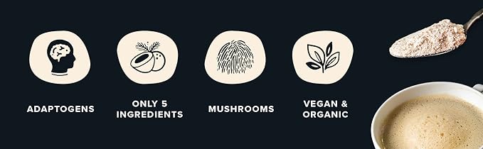Rising Tide Organic Mushroom Superfood Creamer - Coconut Milk Powder, Lions Mane Mushrooms, & MCT Oil - Dairy Free, Unsweetened, Keto Friendly & Plant-Based - Only 4 Ingredients - Add to Coffee, Matcha or Smoothies