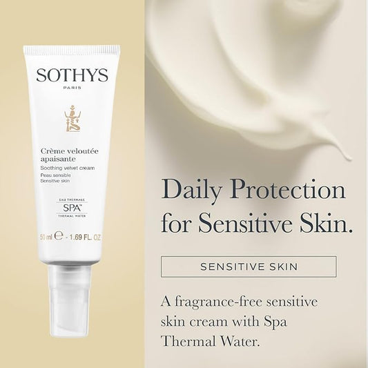 SOTHYS Soothing Velvet Cream | Gentle Hydrating Face Moisturizer for Sensitive Skin | Soothing Daily Skincare