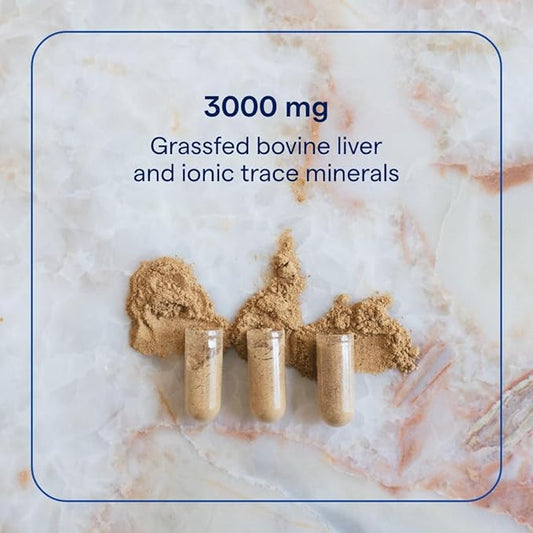 Trace Minerals Beef Liver, 500mg - Bone Health & Energy Support Supplement - Nutritional Supplement Aids Healthy Skin & Immunity - Beef Liver Supports Healthy Organs - 180 Capsules (30 Servings)