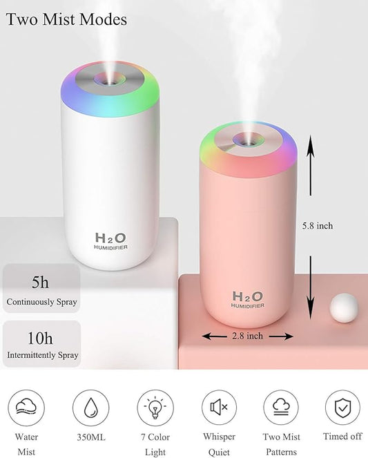 Plant Humidifier indoor, 350ml Humidifier for plant, desk, portable, travel (Cyan)