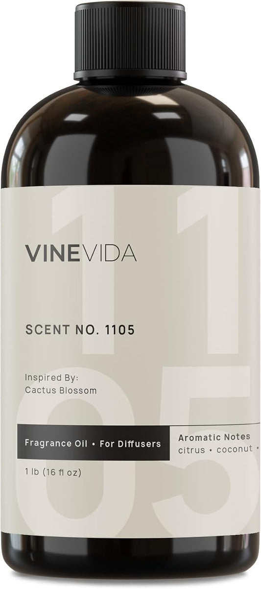 VINEVIDA [16 Fl Oz] Scent NO. 1105 Fragrance Oil for Cold Air Diffusers, Aromatic Notes of Citrus Coconut Woody, Essential Oils for Diffuser Oil Refill & Air Freshener Room Spray
