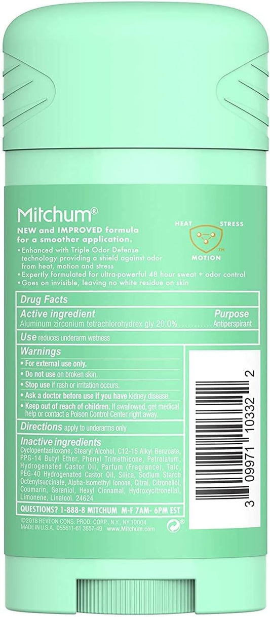 Mitchum Women Triple Odor Defense Invisible Solid 48HR Antiperspirant & Deodorant, Pure Fresh, 2.7 OZ - 8 Pack