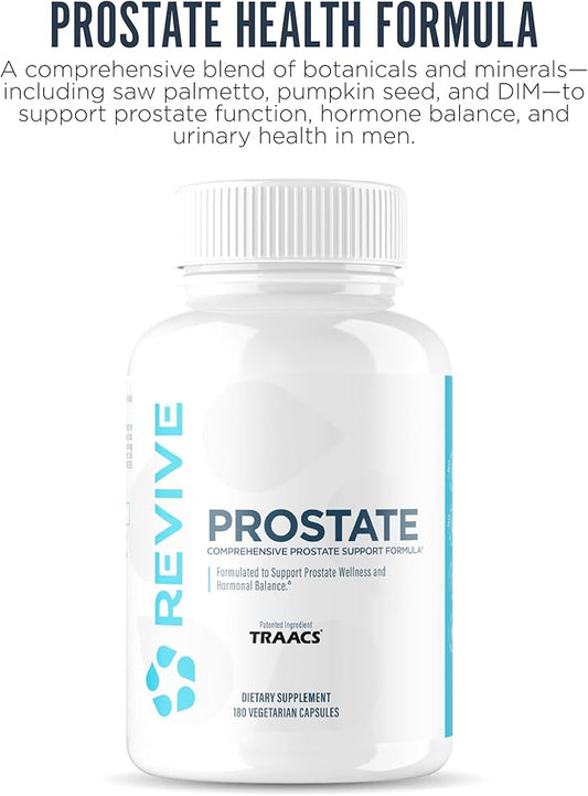 Revive MD Prostate Supplements for Men - Maintain Healthy Prostate-Specific Antigen (PSA) Levels, Estrogen Levels & Urinary Flow - Saw Palmetto & Beta Sitosterol for Prostate Health Support