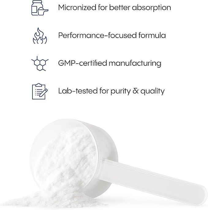 Pure Creatine Monohydrate Powder 300g – High Absorption, Micronized for Enhanced Performance, Strength & Endurance | Unflavored, Lab-Tested, Vegan-Friendly