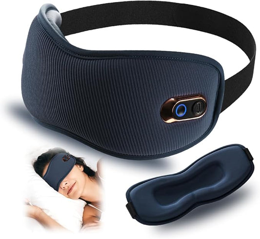 Heated Eye Mask Cordless for Dry Eyes, Warm Eye Compress with Vibration Relaxation Function,for Dry Eyes & Better Sleep, Light Blocking Heat Eye Mask for Men Women