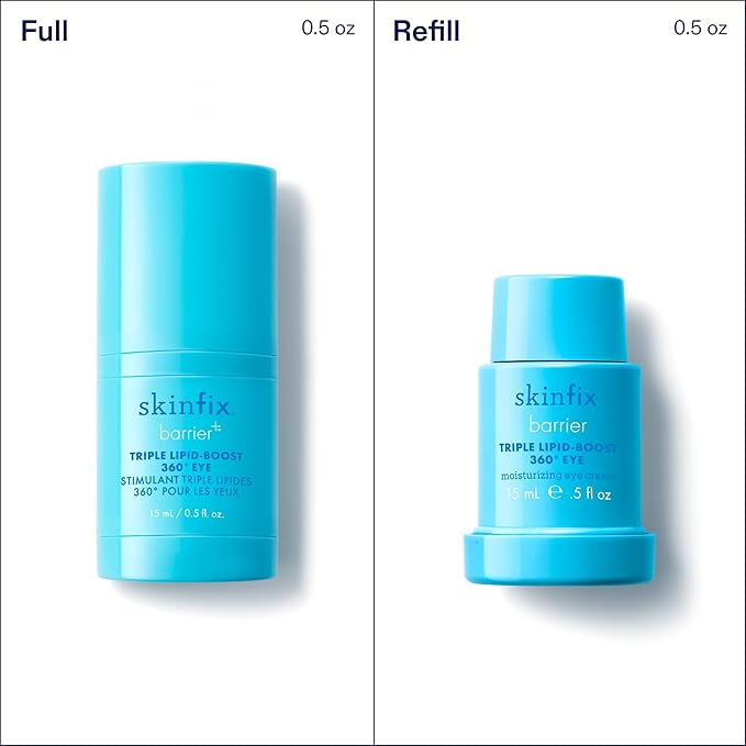 Skinfix Triple Lipid-Boost 360 Eye - 0.5 fl oz Refill - Clinical Proven to Visibly Smooth Undereye Wrinkles & Crow’s Feet Lines - Non-Comedogenic - Vegan, Cruelty Free