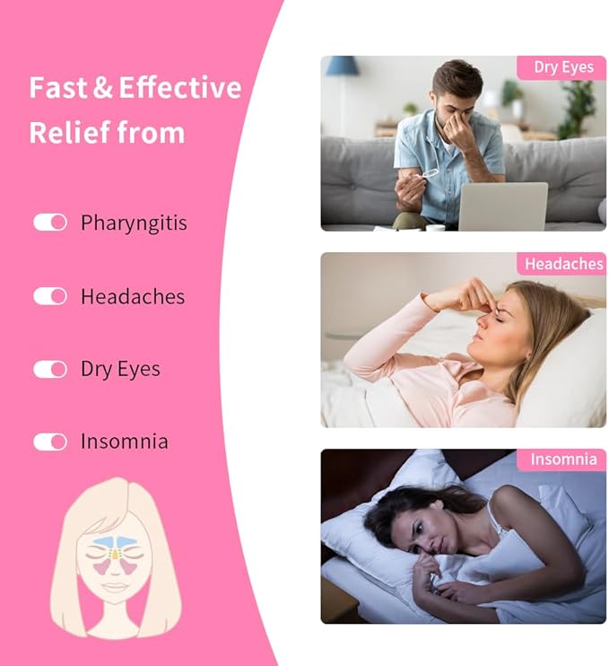 Heated Face Mask, Microwave Heating Pad for Face, Sinus Mask for Migraine, Tension, Stress, Headache, Relaxation (#3 Rose)