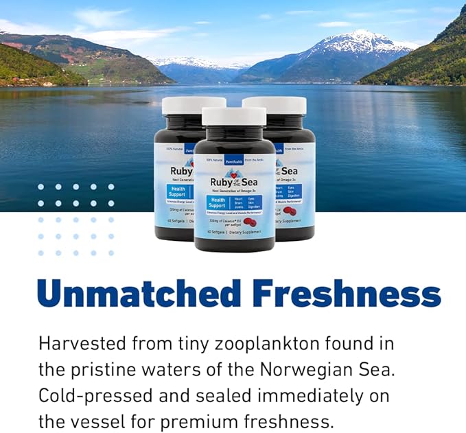 Marine Oil Supplement - All Natural Calanus Oil, Astaxanthin, Omega-3 and Fatty Acids - Heart and Brain Health Nutritional Supplements - 4 Pack