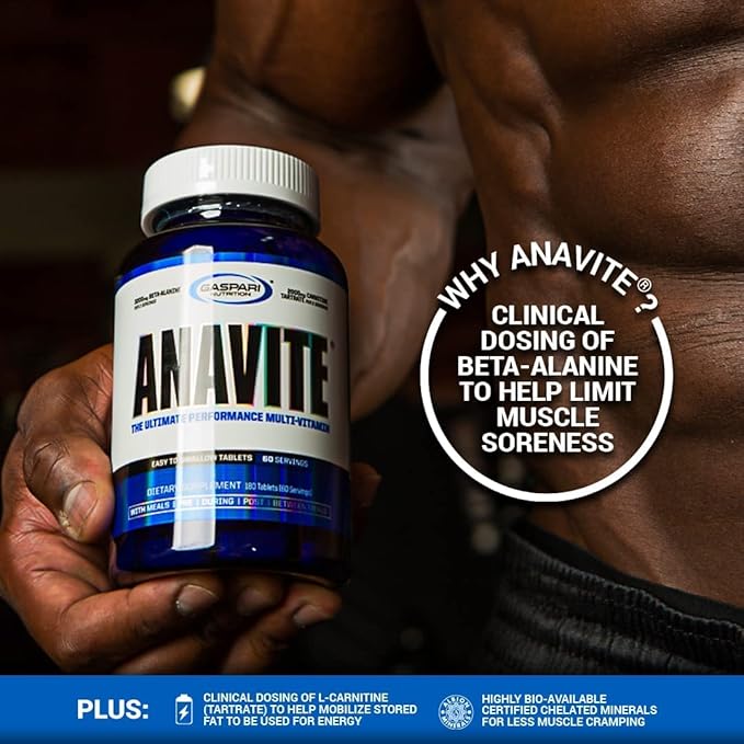 Gaspari Nutrition Anavite, Full Spectrum Multi-Vitamin Packs, Anavite Multivitamins, CLA, Omega 3s, Proven Gut, and Proven Liver Detox, All in 1 (30 Servings, 5 in 1 Multivitamin Pack)