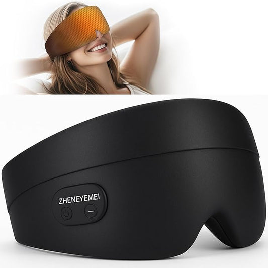 Heated Eye Masks for Dry Eyes, Cordless Silk Mask, 3 Heat Levels Electric Heating Pad for Eye Strain Relief & Fatigue,Ideal Gifts for Men Women,Sleep,Travel,Relaxation