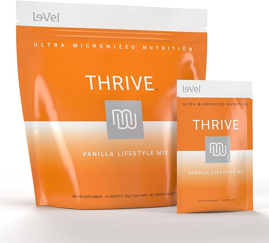 Thrive Protein Shake | 16 Packets (35g Each) | Gluten-Free, Pea Protein, Probiotics, Fiber & Digestive Enzymes | Supports Lean Muscle (16 Packets (Single Servings), Vanilla)