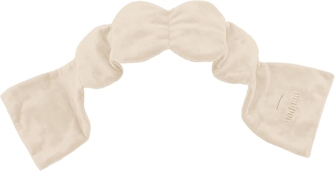 Nodpod Weighted Blanket & Sleep Mask Bundle – Ultra-Soft Body Blanket with Glass Beads + Light-Blocking Eye Mask – Relaxation, Comfort, Travel & Better Sleep - Bone