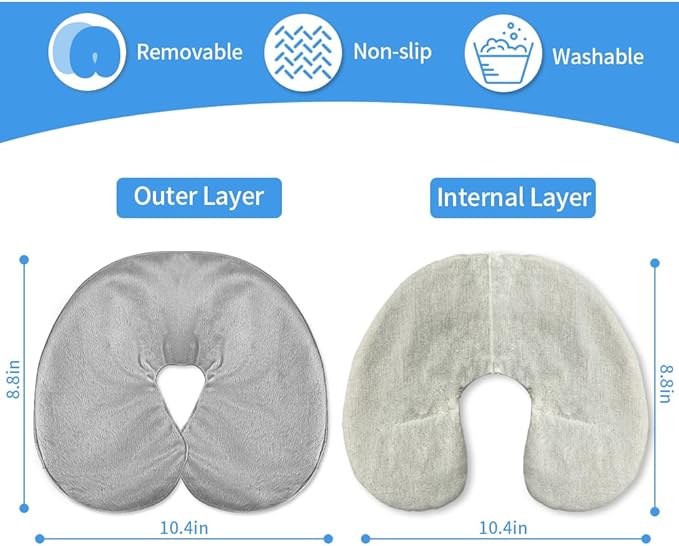 Heated Face Mask, Microwave Heating Pad for Face, Sinus Mask for Migraine, Tension, Stress, Headache, Relaxation(with Washable Cover), Hot Cold Use - Grey