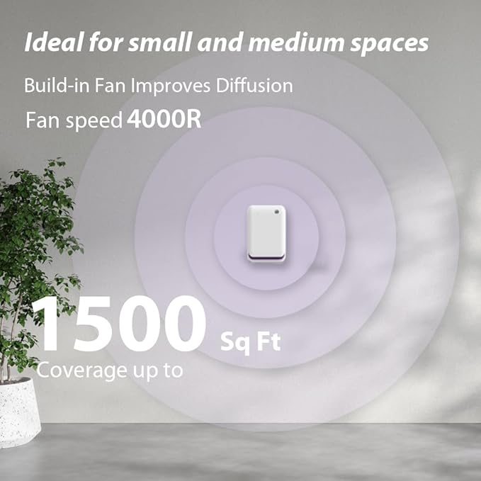 Smart Scent Air Machine for Home, 1500 Sq. Ft Coverage Waterless Oil Diffuser with Cold Air Tech/Bluetooth, Hotel Collection Diffuser for Large Room, Hotel, Spa, Wall-Mount & Desktop (Cranberry)