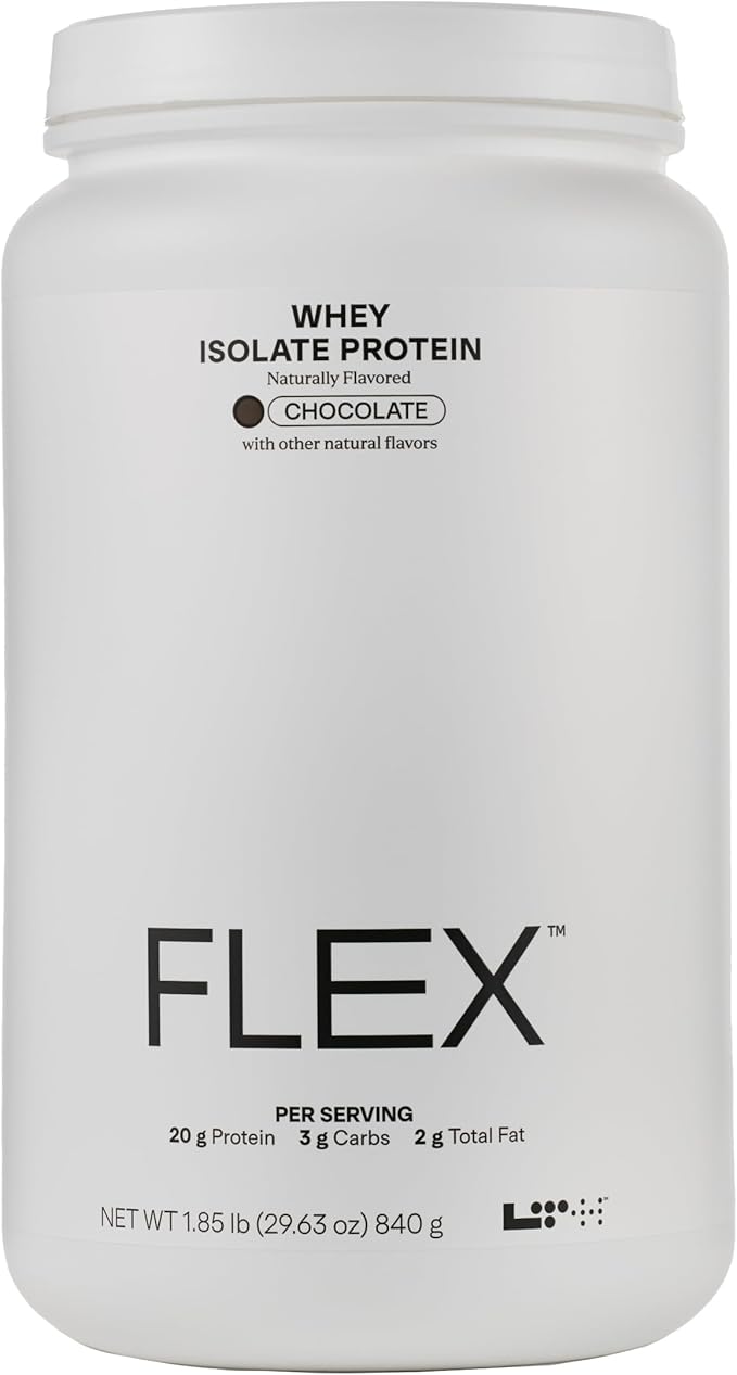 Flex Whey Protein Isolate - Trusted by Life Time Fitness Members - Lactose-Free Protein Powder - for Post-Workout Recovery - Low Fat, No Sugar & Low Carb - Chocolate, 30 Servings