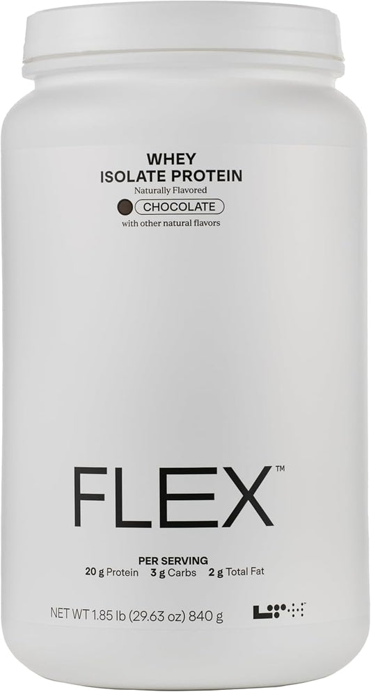 Flex Whey Protein Isolate - Trusted by Life Time Fitness Members - Lactose-Free Protein Powder - for Post-Workout Recovery - Low Fat, No Sugar & Low Carb - Chocolate, 30 Servings
