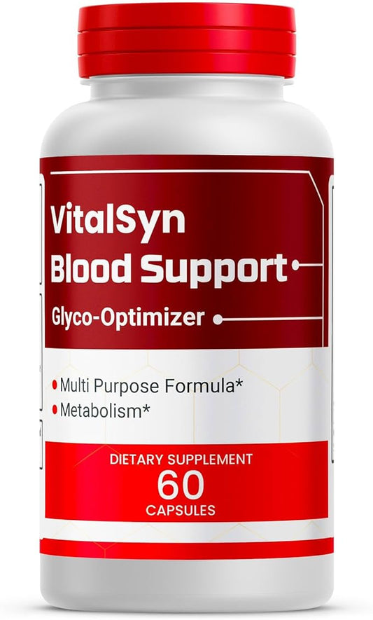(1 Pack) Vitalsyn Blood Support Glyco Optimizer Capsules, All Natural Vitalsyn Multivitamin Supplement for Overall Health & Wellness, Advanced Vitalsyn Glyco Support Pills for Reviews (60 Capsules)
