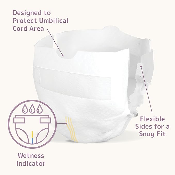 Bambo Nature Hypoallergenic Dream Baby Diapers, Premium Eco-Labeled Sustainable Diapers, Enhanced Leakage Protection, Totally Chlorine-Free, Skin Friendly, and Super Absorbent - Size 0 (24 Count)