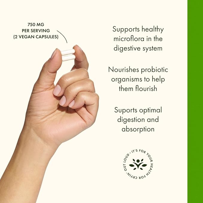 Swanson Prebiotic Capsules - Promotes Friendly Flora Support & Overall Digestive Health - Prebiotic Fiber Promoting Gut Health & Immune Health Support - (120 Veggie Capsules, 750mg Each) 1 Pack