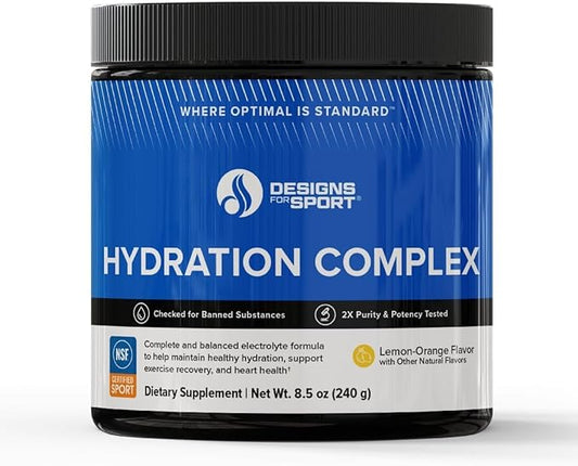 Designs for Sport Hydration Complex - Supports Hydration & Skeletal Muscle Function* - Electrolytes with D-Ribose & Vitamin C - Lemon-Orange Flavor - 8.5 oz, 30 Servings