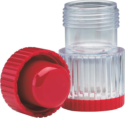 Pill Crusher and Grinder, Daily Usage, Safely Crushes Pills, Vitamins, Tablets, Accurate and Easy to Use, Includes Storage Container, Transparent/Red, BPA Free