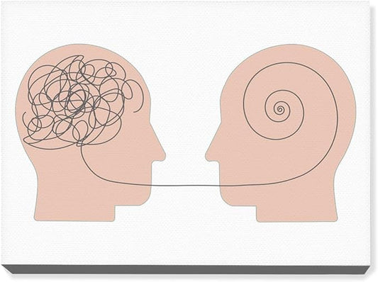 Mental Health Posters,Talking Helps Mental Health Canvas Wall Art,Inspirational Canvas Framed Wall Art Ready to Hang for Home Therapy Office Nursery Classroom Wall Decor