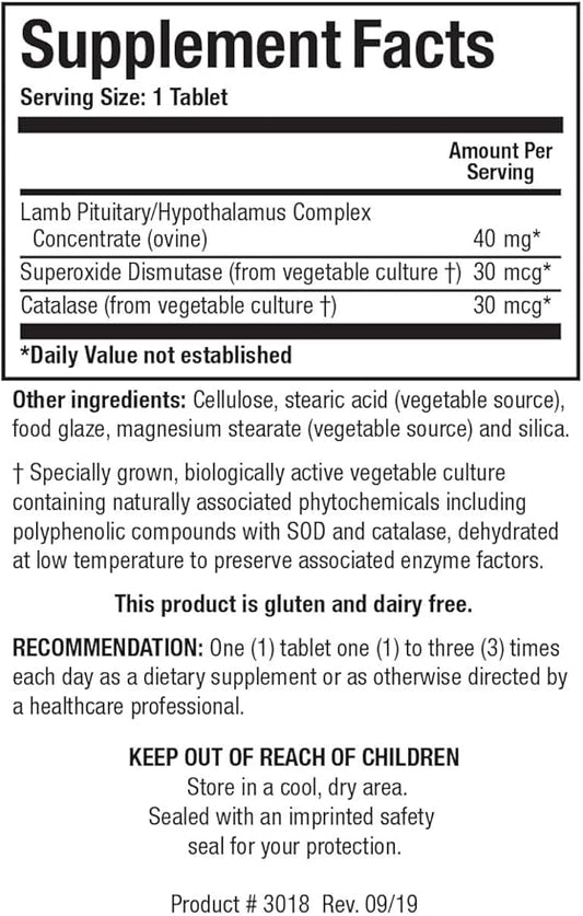 Biotics Research Cytozyme PT HPT Lamb Pituitary Hypothalamus Complex, Supports Function of The Pituitary Gland and Hypothalamus, Adrenal Health, Brain Boost 180 Tablets