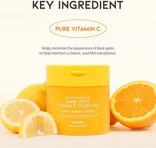Boosting Toner Pads for Face Oily Skin Korean, #OOTD Vitamin C Niacinamide Heartleaf Hydrating Calming Redness, Vitamin C Toner Pad 70Pads 4.05oz 120ml