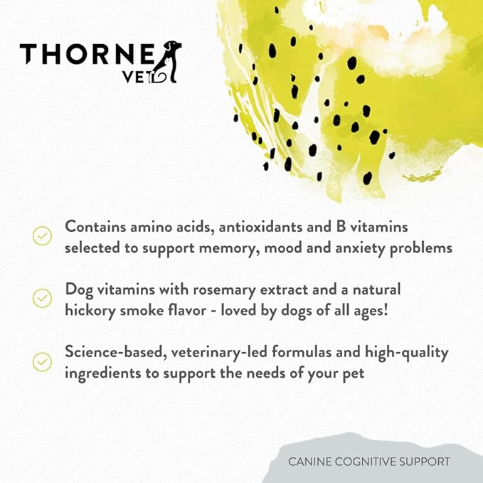 ThorneVet Canine Cognitive Support Soft Chews for Dogs - Great Tasting Health Supplement with B Vitamins and Antioxidants to Support The Brain Health of Your Senior Dog - 90 Soft Chews