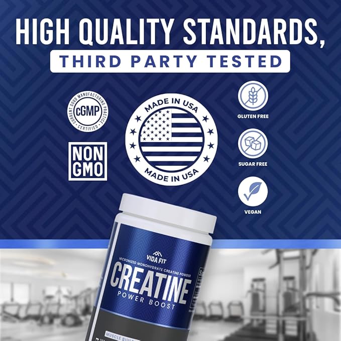 Micronized Creatine Monohydrate Powder, Vegan Creatine Powder Unflavoured, Supplements for Men, Pure Workout Essentials for Women, NSF Certified (300g) (5g Per Serv) (60 Servings)
