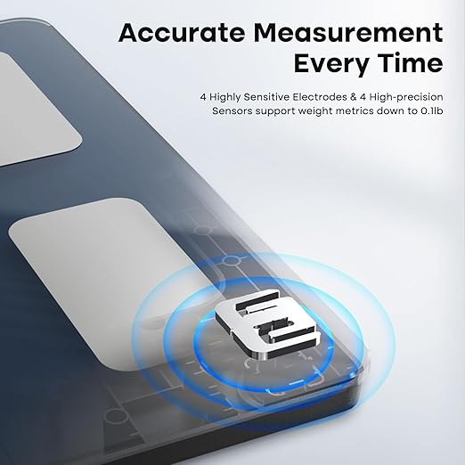 GE Smart Scale for Body Weight, BMI, Body Fat, Muscle Mass, Digital Bathroom Scales 500lbs for Bluetooth Weight Monitor 11.8" Large Platform Weighing Machine Health Analyzer with App