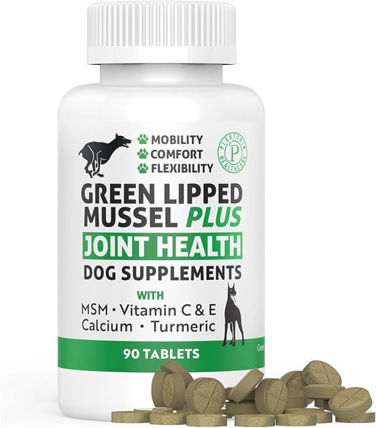 Green Lipped Mussel for Dogs – 1325mg High Strength Hip & Joint Supplement for Dogs with Omega-3 – Supports Dog Joint Health, Mobility & Vitality – 90 Dog Joint Supplements Tablets