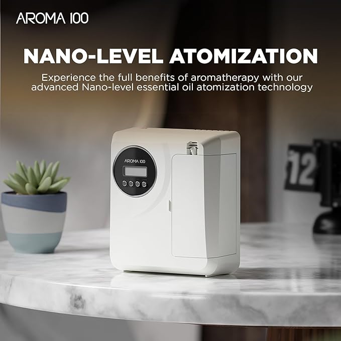 Waterless Diffuser Include Essential Oil, APP Control, Hotel Scent Diffuser Kit for Home Cover 2000sq.ft, Nebulizer Nano Cold Air Freshener Smart Aromatherapy Diffusers for Large Room, Office - White