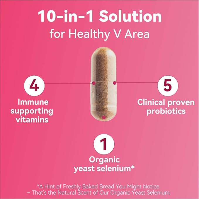 Gynable Vaginal Probiotics for Women,Female Probiotic for pH Balance with Lactobacillus 5 Billion CFU Probiotics Blend,Selenium-Vitamin D3,Promote Healthy Vaginal Odor & Vaginal Flora,60 Count
