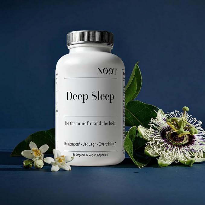 Deep Sleep - All Natural Sleep Aid for Adults and Students Non Habit Forming Sleeping Pills for Adults No Jet Lag & Travel Recovery Biohacking & Nootropics 60 Capsules, 1 Month Supply
