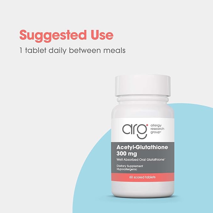 Allergy Research Group Acetyl-Glutathione - S-Acetyl-L-Glutathione, Well Absorbed Oral Immune Support, 300 mg Supplement - 60 Count