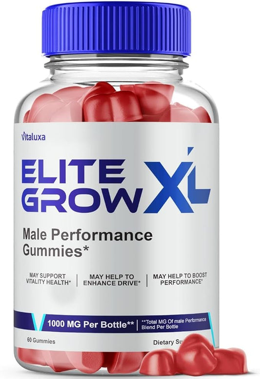 Elite Grow XL Gummies, EliteGrow XL Advanced Formula Males Premium Supplement, EliteGrowXL Performance Blend 800MG All Natural Muscle Growth Ingredients Support Maximum Strength Reviews (60 Gummies)