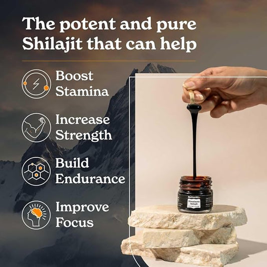 Pure Himalayan Shilajit Resin Pack of 5 High Potency Gold Grade 375 Servings for Energy Boost & Immune Support, 85+ Trace Minerals, 75%+ Fulvic Acid, with Lab Test Report,400 mg
