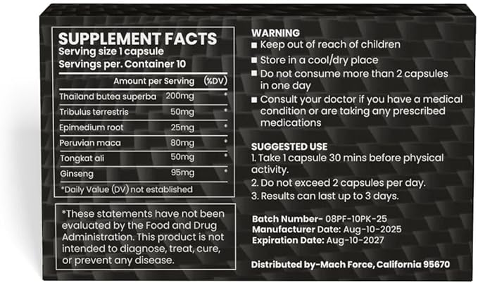 Energy Support, Advanced Multivitamin for Strength and Endurance 10pk Capsules