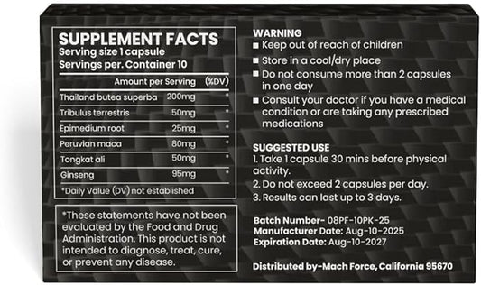 Energy Support, Advanced Multivitamin for Strength and Endurance 10pk Capsules