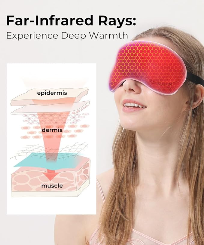 Aroma Season Heated Eye Mask, Warm Eye Compress for Dry Eyes MGD Stye Blephartitis Sinus Migraine, Graphene Heating Element with Natural Lavender Pack