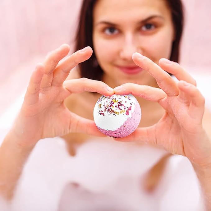 12Pcs Bath Bombs Gift Set, Fizzy Bubble Organic Bath Bomb for Kids Women Men, Handmade Natural Vegan Bath Bomb with Different Organic Essential Oils, Perfect for Bubble and Spa Bath