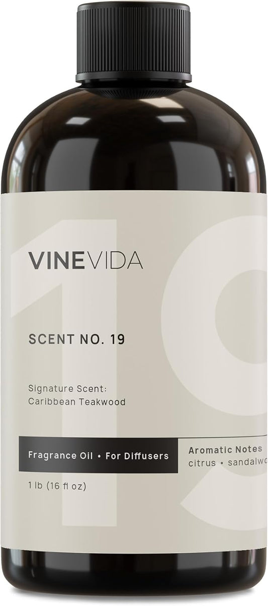 VINEVIDA [16 Fl Oz] Caribbean Teakwood Fragrance Oil for Cold Air Diffusers, Essential Oils for Diffuser Oil Refill & Air Freshener Room Spray