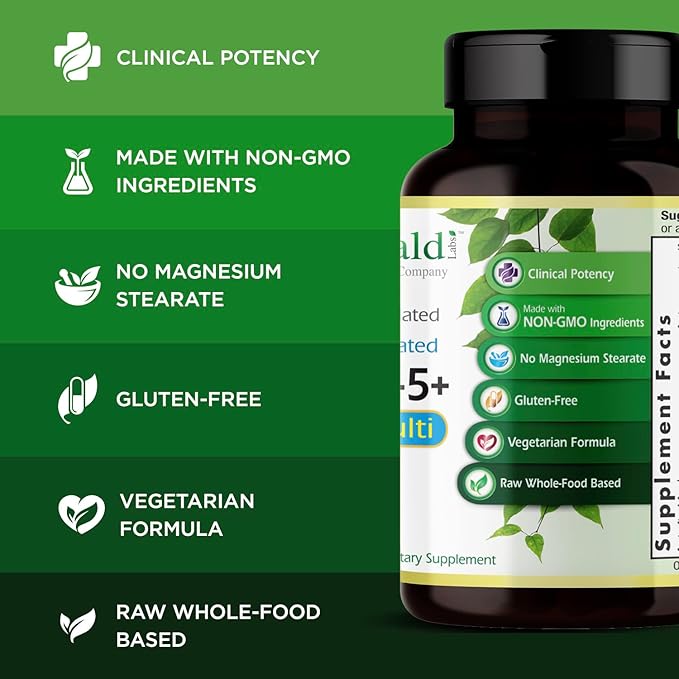 EMERALD LABS Men's 45+ 1-Daily Multi - Made with Saw Palmetto, Lycopene & More for Heart, Bone & Immune Support* - Gluten-Free - 60 Vegetable Capsules